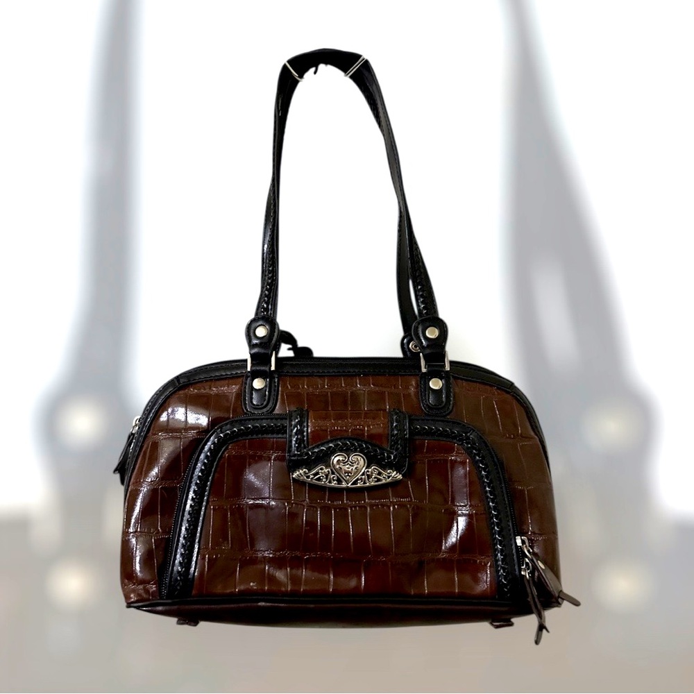 M.C. Brown Croc Inspired Handbag